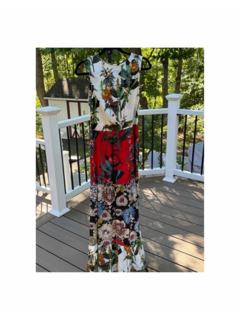BAGIRA Red & White Floral Sleeveless Maxi Dress Size 8
